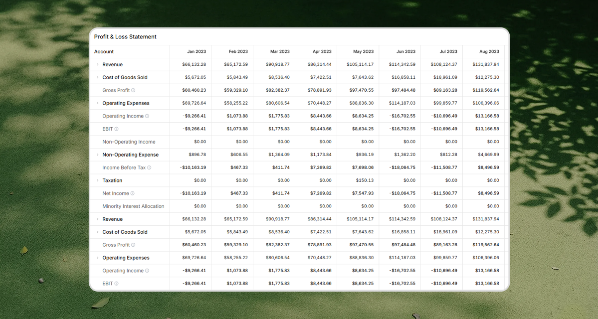 FlowSpread turning a profit & loss statement into a structured, credit-ready spread